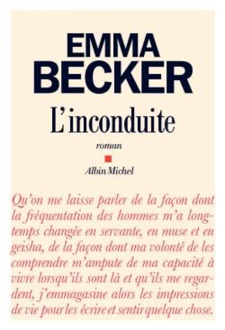L-INCONDUITE - BECKER EMMA - ALBIN MICHEL